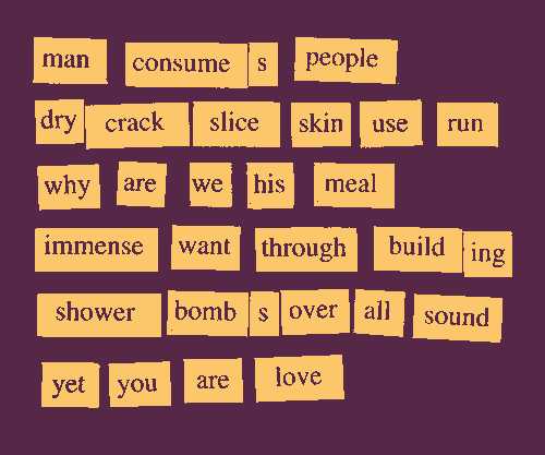 Magnet Poetry, Transcript Below